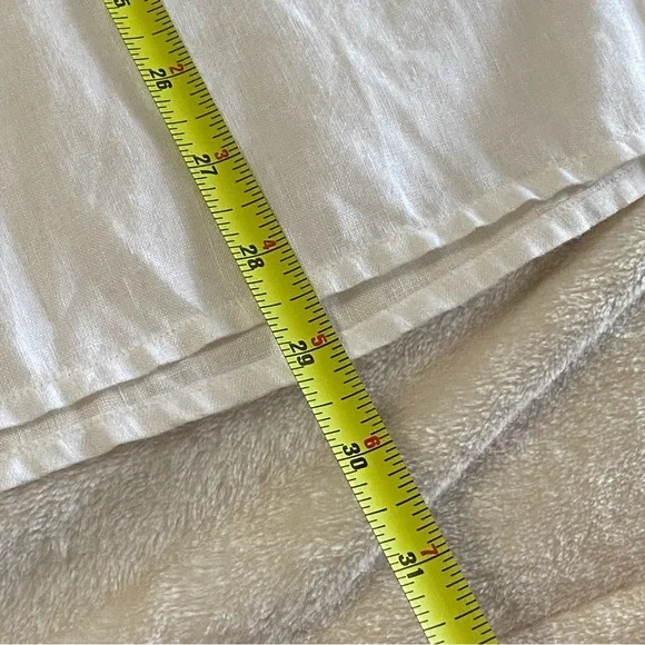 LAUREN RALPH LAUREN / Cream Linen Popover 3/4 Sleeve Tunic Size M - Picture 8 of 9